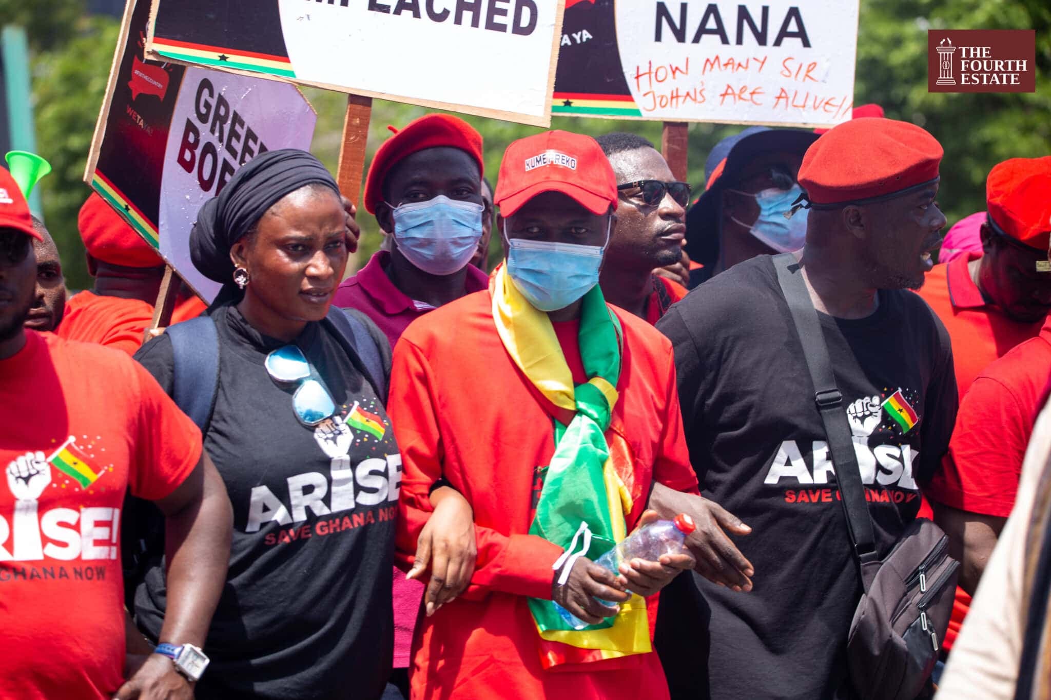 Photo Story: Protestors demand resignation of Akuffo Addo, Bawumia and Ofori-Atta