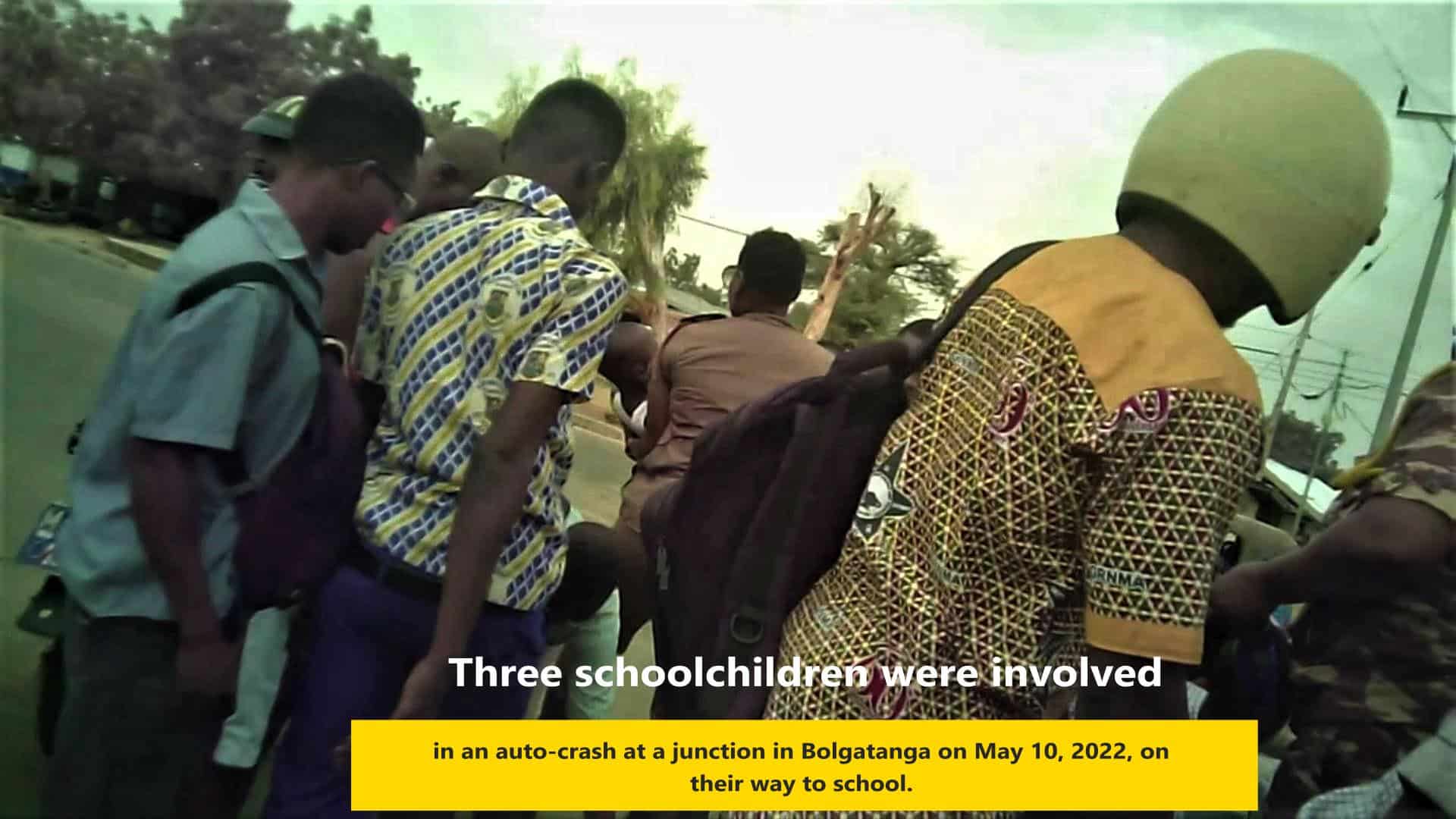 A road traffic crash involving three schoolchildren in Bolgatanga.