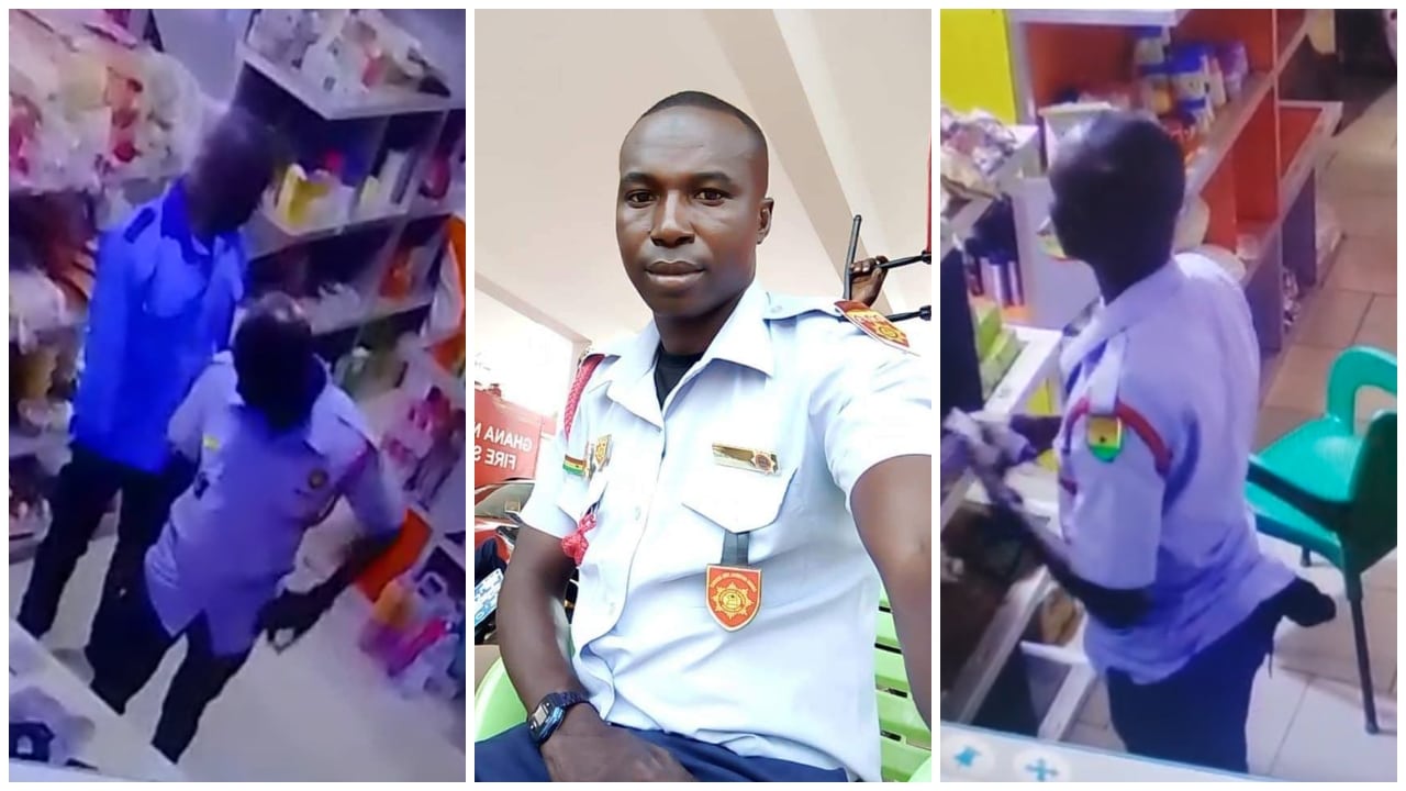 ghana-fire-service-officer-steals-from-supermarket