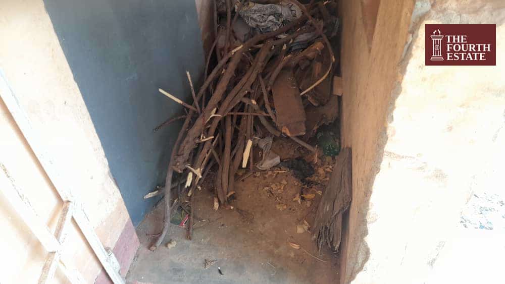 One of the rooms of the abandoned centre in Bolgatanga is now being used to store commercial firewood. 1