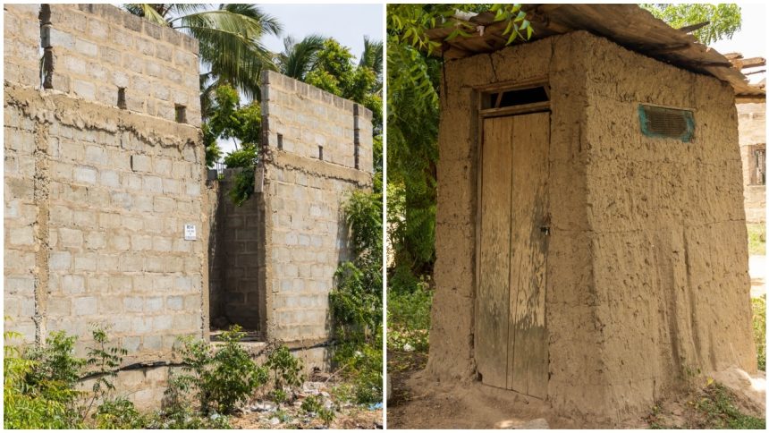 uncompleted toilet in Sege