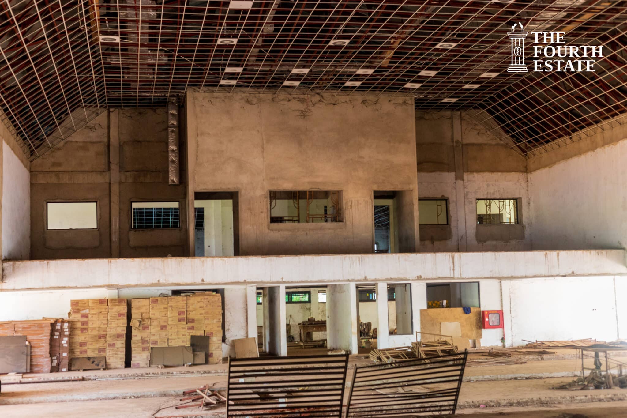 Inside the 20 years abandoned University of Ghana school of Performing Art multi-purpose building.